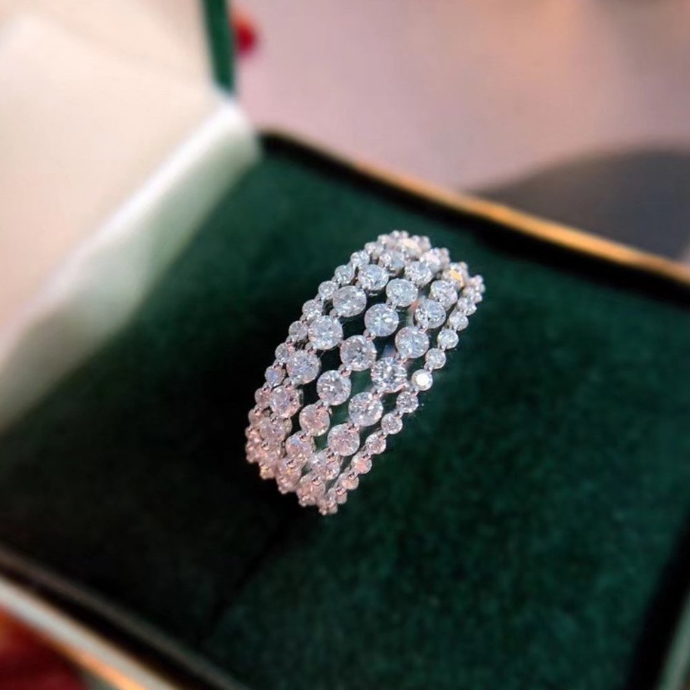 New Round Cut 925 Silver Wedding Ring - Picture 5 of 5